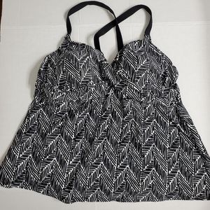 Ava & Viv Plus Size Skirted Tankini Top Swimsuit